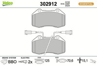 Valeo Bremsbelagsatz, Scheibenbremse 302912 FüR Abarth Alfa Romeo