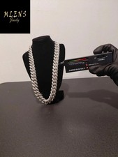 18mm 925 Silver Iced Out Moissanite Cuban Link Chain 30CT 22inch Forged