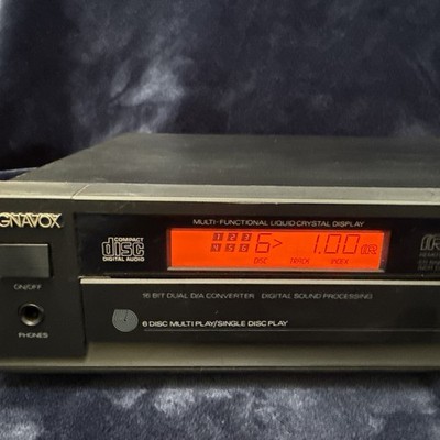 Vtg Magnavox CDB-496 6 Compact Disc CD Player W/ Cartridge. 1990