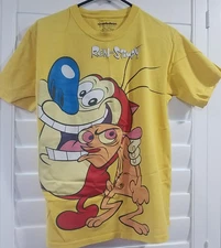 2019 Nickelodeon Ren and Stimpy Medium T-Shirt Yellow Viacom International