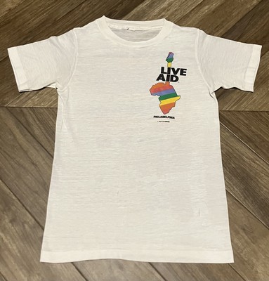 Vintage Live Aid 85 Philadelphia T Shirt Paper Thin XS Ethiopia
