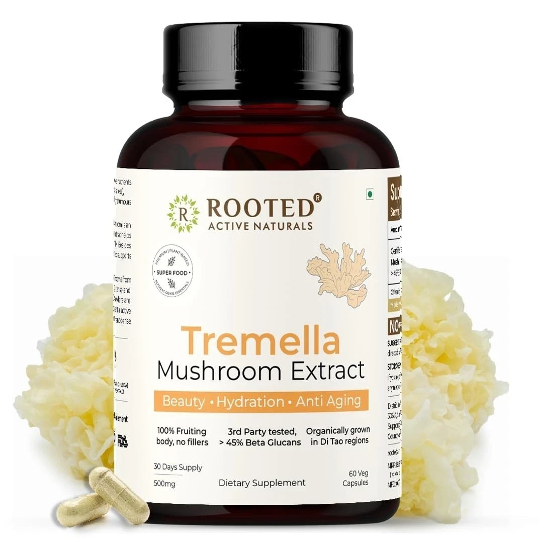 Tremella Mushroom Extract (60 Veg caps) Beauty, Skin Glow, Collagen booster