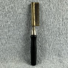 Vintage Brass Hair Straightening Comb Hard Rubber Handle Barber Tool