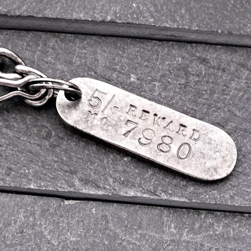 CHUBB 5/- REWARD TAG with Chain - 28 Lord St LIVERPOOL - Key Ring - ref.k898 - Picture 4 of 4