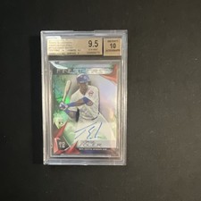Topps 2015 Finest Firsts Autos Jorge Soler Cubs RC Green Refractor /50 BGS 9.5