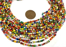 Tiny Vintage Ghana Christmas African seed Beads Glass African Trade Beads