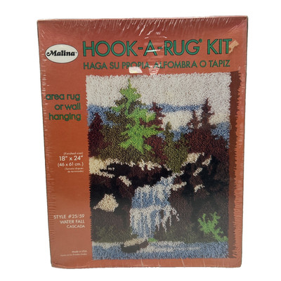 Malina Waterfall Cascada #25/59 Latch Hook Rug Kit Sealed 18'' x 24'' Made in USA