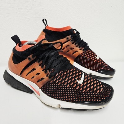 Nike Air Presto Ultra Flyknit Mid Herren Größe UK 9 schwarz hellkarmesinrot 835570-006
