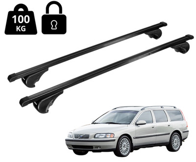 Dachträger für Volvo V70 Sw 2000-2007 Dachträger mit Handlauf schwarz