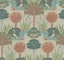 YK72121_Scott Living3 Trellis, Handpainted Light Gray Fine Decor Wallpaper