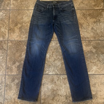 EXPRESS Slim,Straight,4 Way Stretch Jeans Mens Sz 30X32, Actual 32X31.5 Exc!