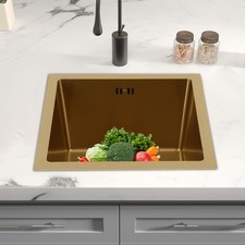 Gold 14.96 14.96 8.66in Rectangular Drop-In Multifunctional SS Kitchen Sink