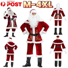 Santa Claus Cosplay Costumes Mens Role Play Suit Wig Christmas Party Outfits AU