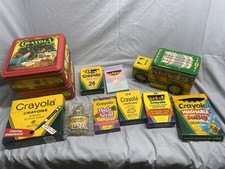 Mixed Lot of Vintage Crayola Crayons 1990s Binney  Smith Box Crayons, Tins, Bus