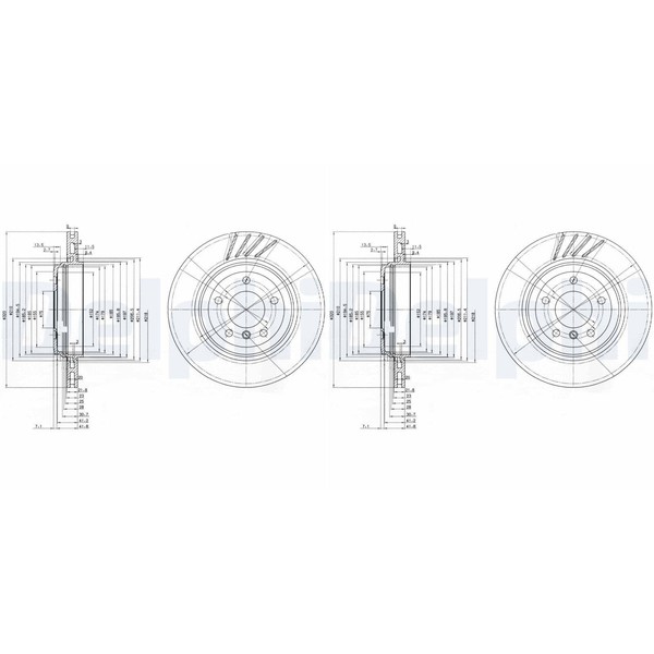 2X Delphi Bremsscheiben 320Mm BelÜFtet Hinten Passend FüR BMW 3 | BG3831-image