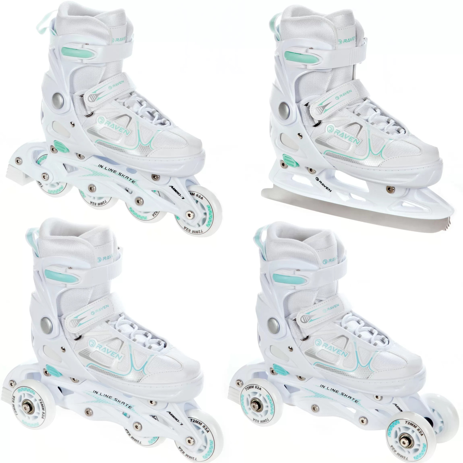 Roller Spirit blanc patin à roulette et glace pour éviter d'acheter deux paires