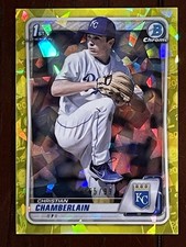 2020 Bowman Chrome 1st Draft Sapphire Yellow /99 BD-84 Christian Chamberlain