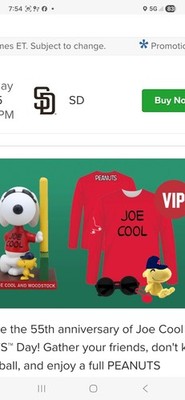 RED SOX PEANUTS VIP PKG BOBBLEHEAD, JOE COOL SHIRT. GLASSES PLUSH