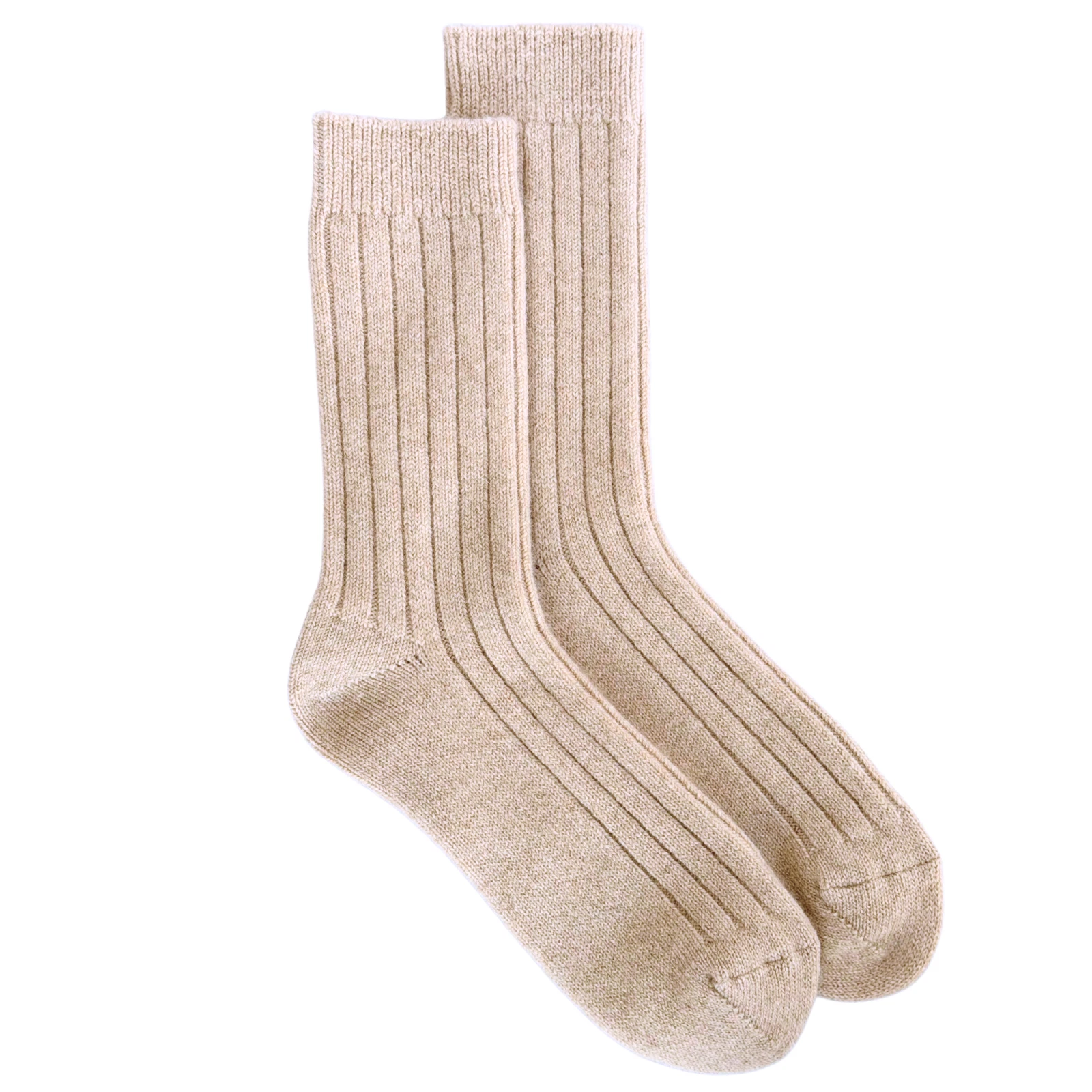 100% Cashmere Wool Socks. Beige. Thick. Extra Large. Made in Mongolia