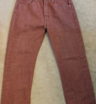 Levi s Men s Straight Fit Maroon Code Denim Jeans Button Fly 5-Pocket Logo