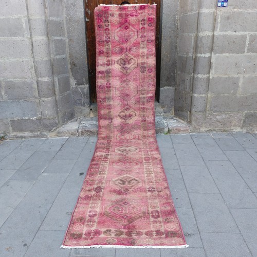 2.78 x 12.24 Herki kitchen rug, Vintage 3x12 Handmade Runner Carpet 85 x 373 cm