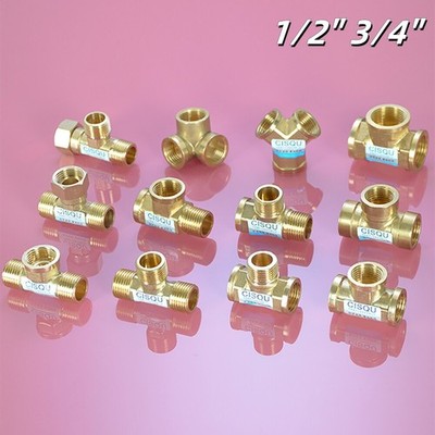 BSP 1/2'' 3/4'' Innen-Außen Gewindefittings T-Stück Adapter Rohrfittings Messing