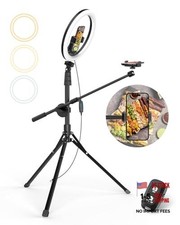 12" Ring Light with Overhead Phone Mount, Selfie Light with 12in-Tripod