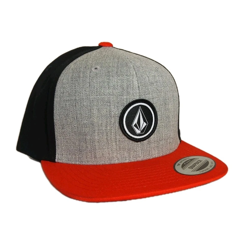 Volcom Youth Quarter Twill Snapback Hat Cap Red/Gray/Black  - Image 2 of 2
