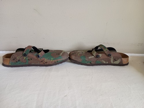 Birkenstock Birki’s  Women’s Size 7 38 Floral Green  Slip On Double Cross Strap - Picture 3 of 15