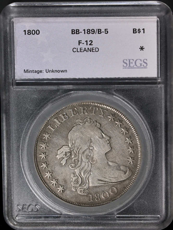 1800 Драпированный бюст доллар тонкий BB-189/B-5 красивый глаз привлекательный изящный удар - Изображение 3 из 4