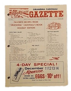 Grandma Cadonan Gazette Alpenrose Dairy Pdx Or Dec 1968 Christmas Order Form 