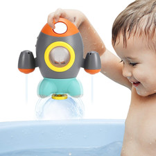 Baby Bath Toys, Space Rocket Shape Bathtub Toys for Toddlers, Spray Water Toys W