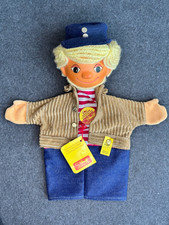 Steiff Vintage Handpuppe Sandmännchen, 70er Jahre, Neu, unbespielt, mit allen ID