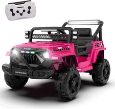12V Ride On Electric Truck Car Toys for Kids w/ Remote,LED, Battery Power Wheels