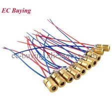 100pcs 650nm 6mm DC 3V 5mW Adjustable Laser Dot Diode Module Red Copper Head