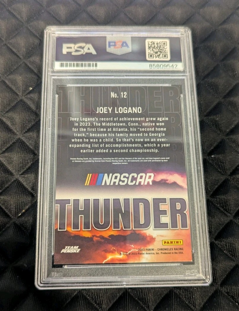 Joey Logano signed Panini Prizm Trading Card PSA DNA Nascar Racing Auto  view 2