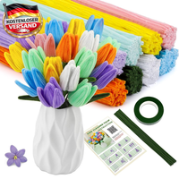550 StüCk Pfeifenreiniger Blumen Set, 8 Farben Pfeifenreiniger Zum Basteln Pfeif