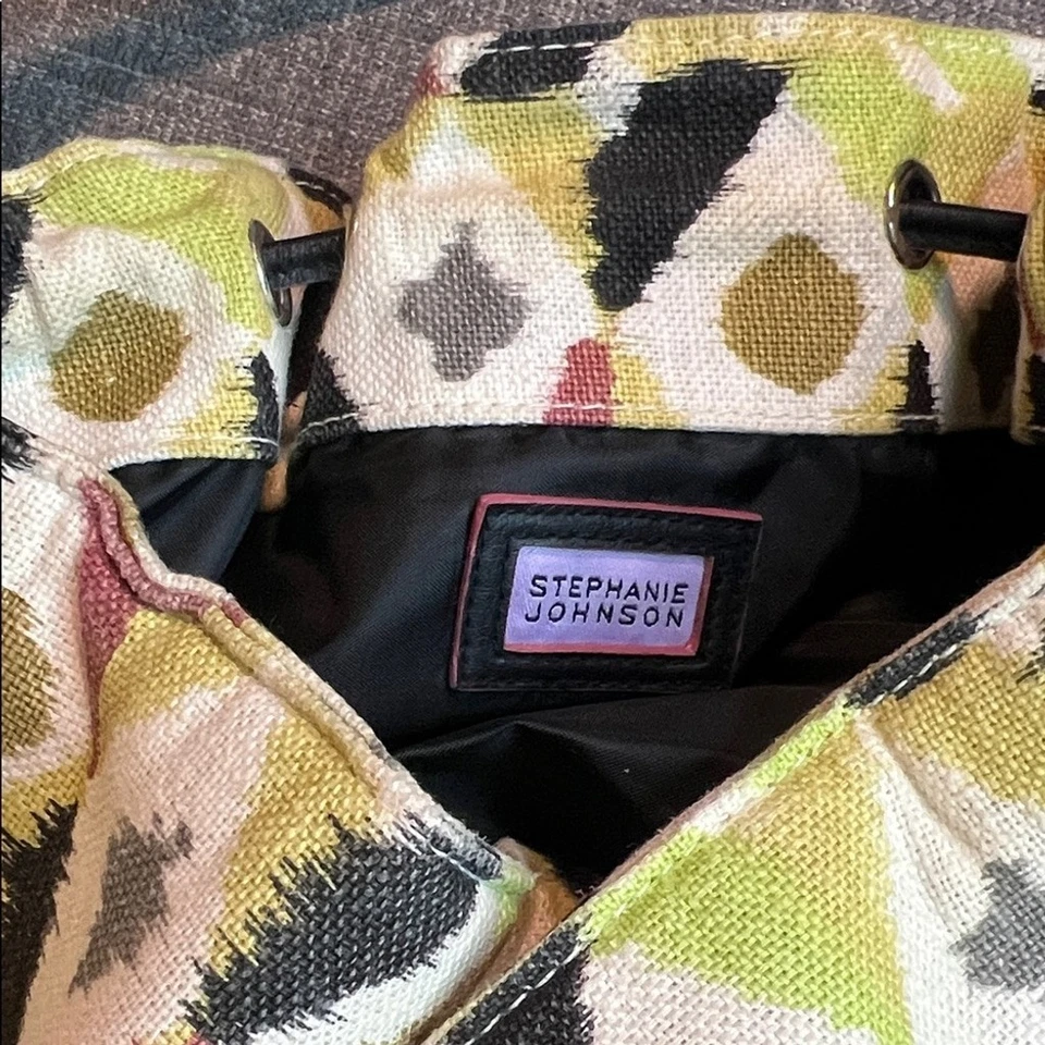 Stephanie Johnson Cartera/Bolso de Hombro Cordón Estampado Boho Amarillo Negro Púrpura Foto 3 de 4