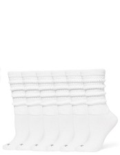 HUE Women's Slouch Socks, Slouchy Socks for One Size, White - 6 Pair Pack