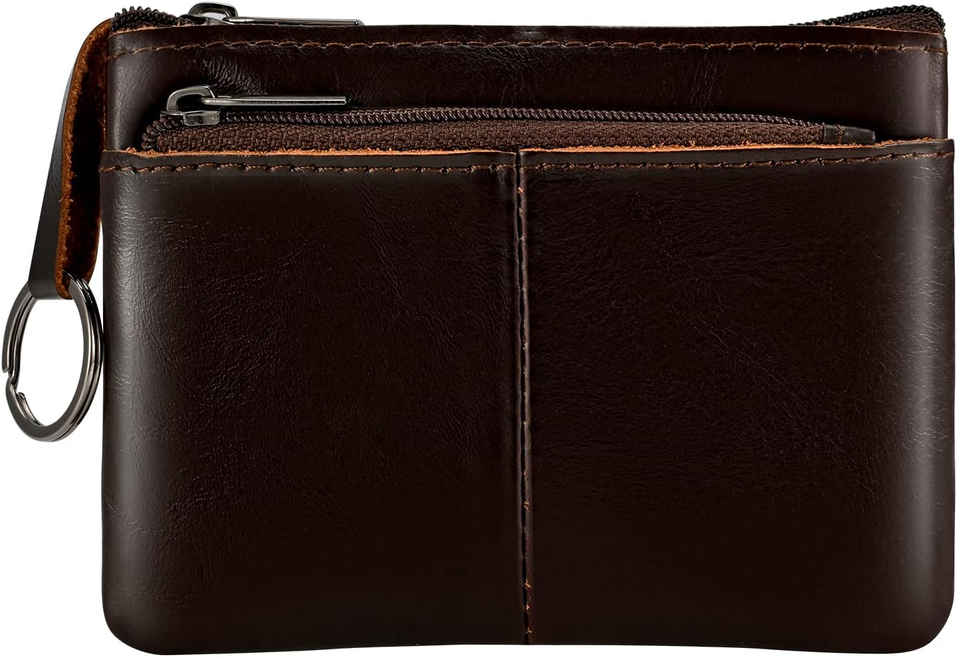 Genuine Leather Coin Purse Wallet Mini Zip Change Purse Wallet Coin Pouch with K