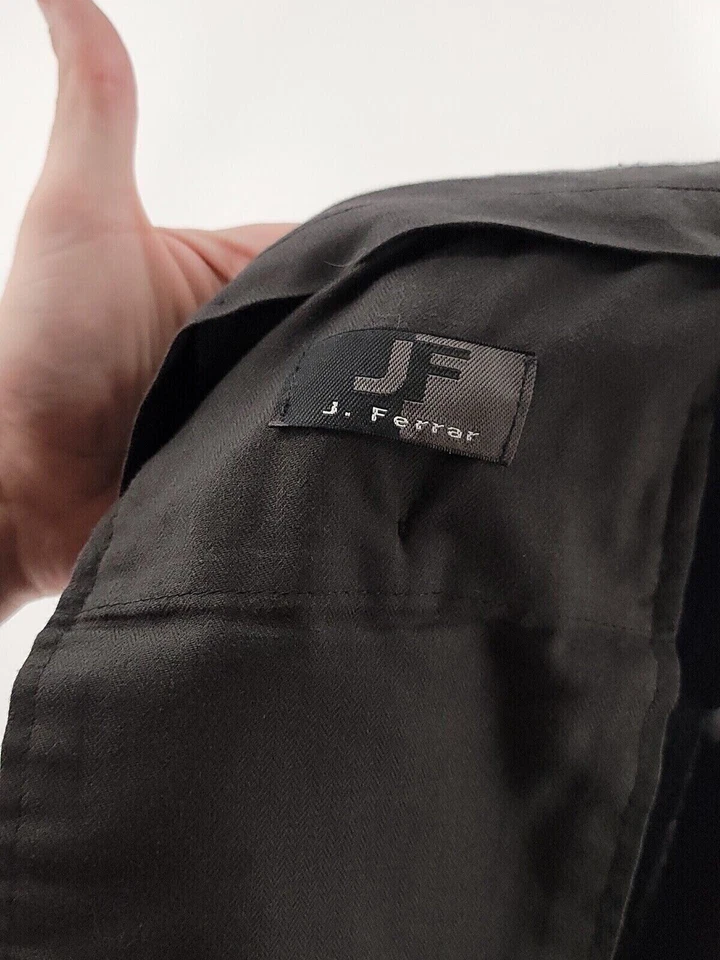 Pantalones de vestir vintage J Ferrar para hombre talla 44R lana rectos forrados negros limpieza en seco Foto 3 de 4