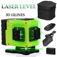 12 Lines Green Light Laser Level 3D Self-leveling Machine 360 Leveling Tool New
