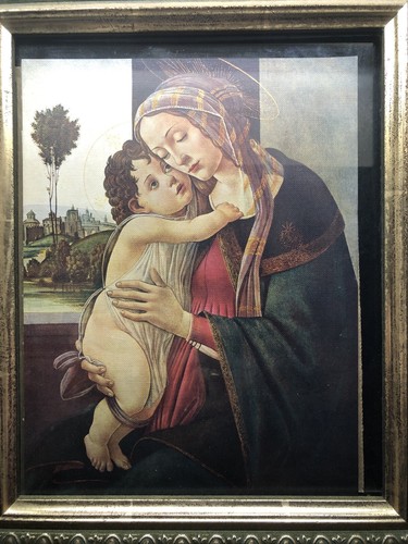 BOTTICELLI Early 1900’s Canvas Print (THE MADONNA & CHILD) FRAMED ! - Picture 8 of 12