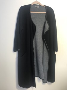 14 Uterque in cardigan Sz Medium lana Cappotto 100 nera Giacca pelle 12 ZBwBa