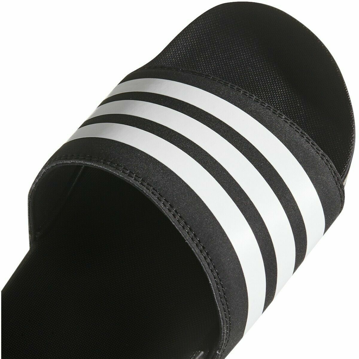 Adidas Adilette Comfort Black 3-Stripe Slides Sandals AP9971 