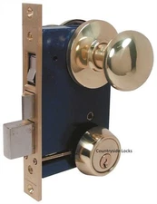 ORNAMENTAL Iron Gate Double Cylinder Mortise Lockset 2-1/2" Backset 1"X 7-1/8" 