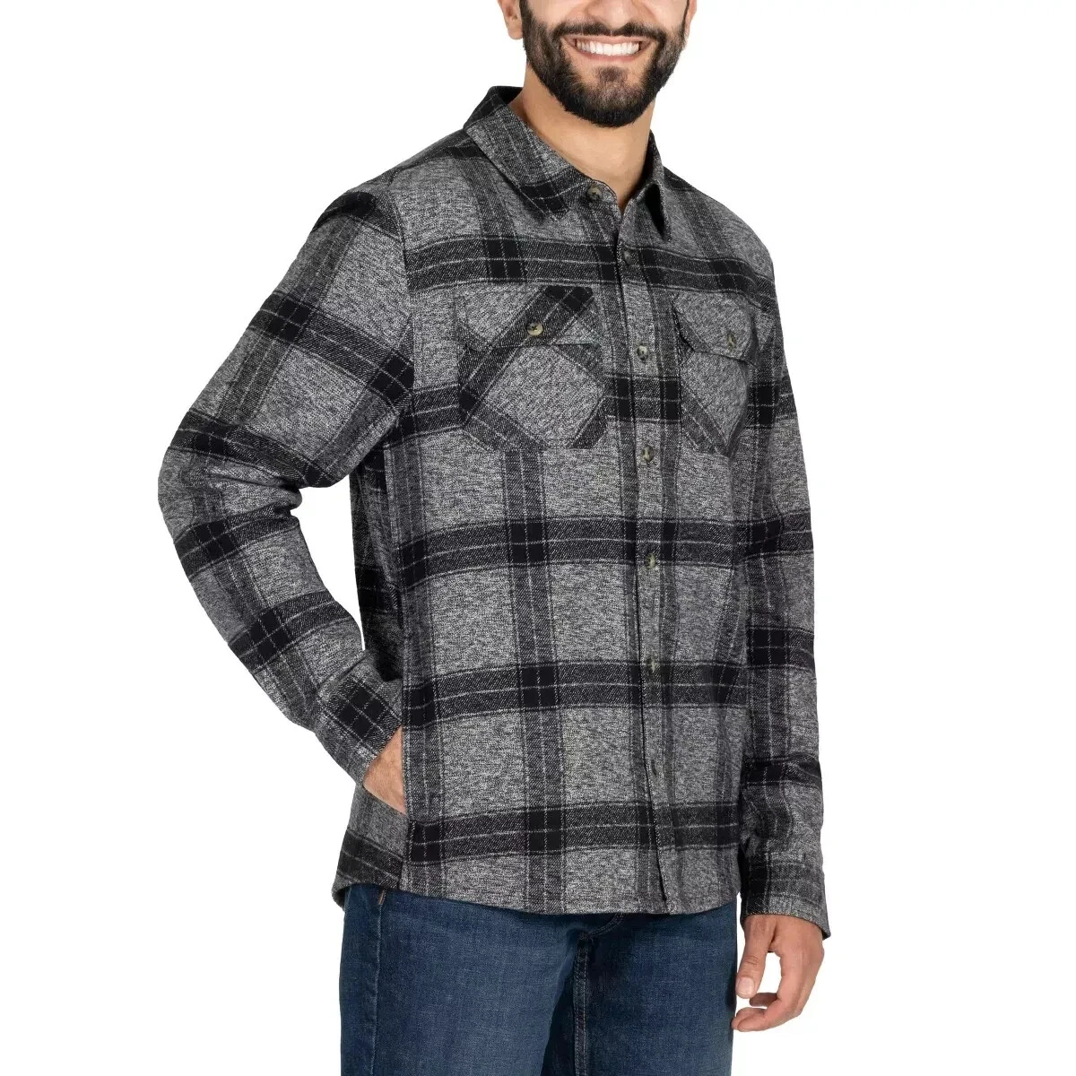 Colorado Clothing Men’s Flannel Shirt Plaid Brushed Fabric Long Sleeve Button-Up