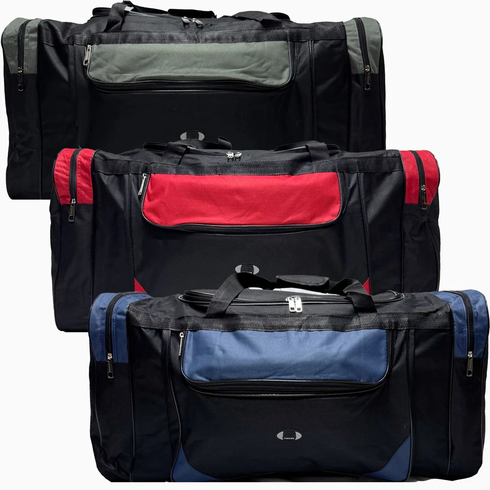 MARKENLOS Große XXL Sporttasche Reisetasche Viel Platz Schultergurt Damen Herren Schwarz