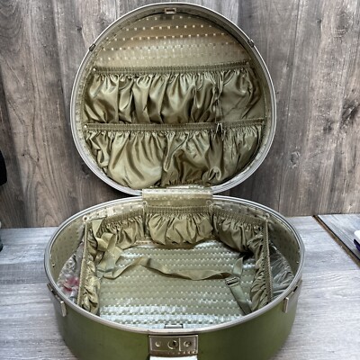 USA 1960’s Samsonite AVOCADO VINTAGE BAG VTG Round Samsonite Luggage Silhouette Green 1960s Weekend