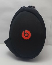 BEATS BY DR. DRE SOLO AUTHENTIC BLACK RED SOFT EARBUD HEADPHONES CARRYING CASE 